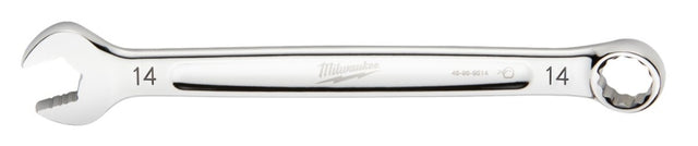 Milwaukee 45-96-9514 Combination Wrench, Metric, 14 mm Head, 7.48 in L, 12-Point, Steel, Chrome-Plated