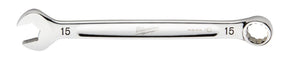 Milwaukee 45-96-9515 Combination Wrench, Metric, 15 mm Head, 7.87 in L, 12-Point, Steel, Chrome-Plated