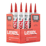 Sashco Lexel White Synthetic Rubber All Purpose Caulk 10.5 oz, Pack of 12
