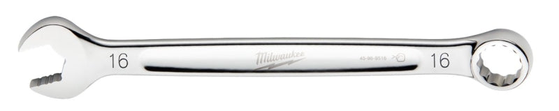 Milwaukee 45-96-9516 Combination Wrench, Metric, 16 mm Head, 8.27 in L, 12-Point, Steel, Chrome-Plated