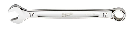 Milwaukee 45-96-9517 Combination Wrench, Metric, 17 mm Head, 8.86 in L, 12-Point, Steel, Chrome-Plated