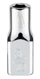 Milwaukee 45-34-9001 Socket, 3/16 in Socket, Standard Socket, 4.921 in OAL, 1/4 in Drive, 6-Point, Chrome