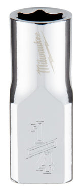 Milwaukee 45-34-9003 Socket, 1/4 in Socket, Standard Socket, 4.921 in OAL, 1/4 in Drive, 6-Point, Chrome Vanadium Steel
