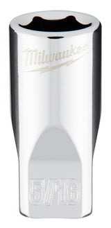 Milwaukee 45-34-9005 Socket, 5/16 in Socket, Standard Socket, 4.921 in OAL, 1/4 in Drive, 6-Point, Chrome