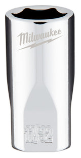 Milwaukee 45-34-9006 Socket, 11/32 in Socket, Standard Socket, 4.921 in OAL, 1/4 in Drive, 6-Point, Chrome