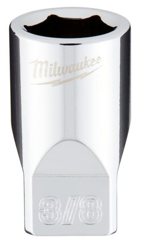 Milwaukee 45-34-9007 Socket, 3/8 in Socket, 1/4 in Drive, 6-Point, Chrome Vanadium Steel, Chrome-Plated