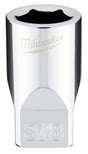 Milwaukee 45-34-9007 Socket, 3/8 in Socket, 1/4 in Drive, 6-Point, Chrome Vanadium Steel, Chrome-Plated