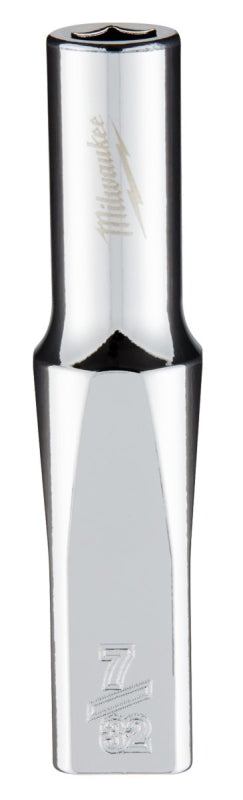 Milwaukee 45-34-9013 Deep Socket, 7/32 in Socket, 1/4 in Drive, 6-Point, Chrome Vanadium Steel, Chrome-Plated