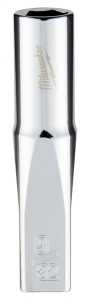 Milwaukee 45-34-9015 Socket, 9/32 in Socket, Deep Socket, 2.559 in OAL, 1/4 in Drive, 6-Point, Chrome Vanadium Steel