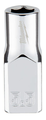 Milwaukee 45-34-9031 Socket, 5.5 mm Socket, Standard Socket, 4.921 in OAL, 1/4 in Drive, 6-Point, Chrome Vanadium Steel