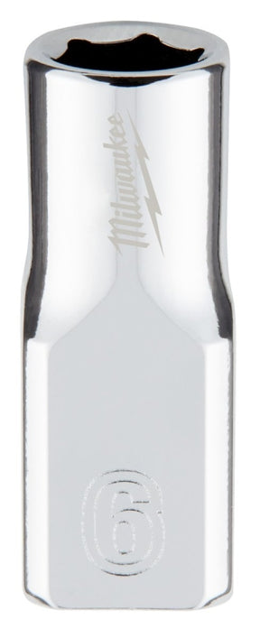 Milwaukee 45-34-9032 Socket, 6 mm Socket, 1/4 in Drive, 6-Point, Chrome Vanadium Steel, Chrome-Plated
