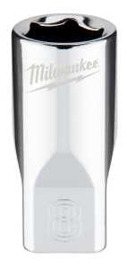 Milwaukee 45-34-9034 Socket, 8 mm Socket, Standard Socket, 4.921 in OAL, 1/4 in Drive, 6-Point, Chrome Vanadium Steel