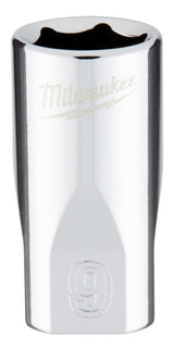 Milwaukee 45-34-9035 Socket, 9 mm Socket, Standard Socket, 4.921 in OAL, 1/4 in Drive, 6-Point, Chrome Vanadium Steel