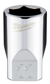 Milwaukee 45-34-9037 Socket, 11 mm Socket, Standard Socket, 4.921 in OAL, 1/4 in Drive, 6-Point, Chrome Vanadium Steel