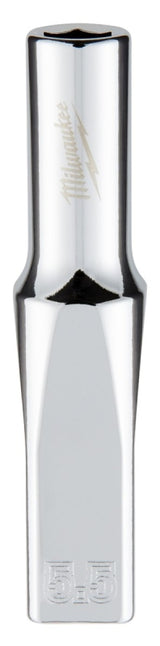 Milwaukee 45-34-9043 Socket, 5.5 mm Socket, Deep Socket, 2.559 in OAL, 1/4 in Drive, 6-Point, Chrome Vanadium Steel