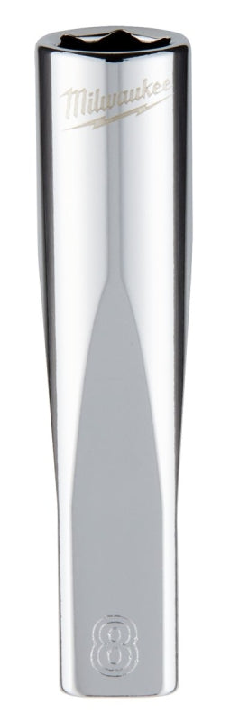 Milwaukee 45-34-9046 Socket, 8 mm Socket, Deep Socket, 2.559 in OAL, 1/4 in Drive, 6-Point, Chrome Vanadium Steel