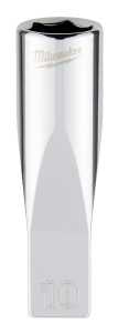 Milwaukee 45-34-9048 Socket, 10 mm Socket, Deep Socket, 2.559 in OAL, 1/4 in Drive, 6-Point, Chrome Vanadium Steel