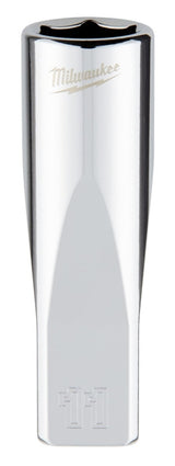 Milwaukee 45-34-9049 Socket, 11 mm Socket, Deep Socket, 2.559 in OAL, 1/4 in Drive, 6-Point, Chrome Vanadium Steel