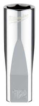 Milwaukee 45-34-9050 Socket, 12 mm Socket, Deep Socket, 2.559 in OAL, 1/4 in Drive, 6-Point, Chrome Vanadium Steel