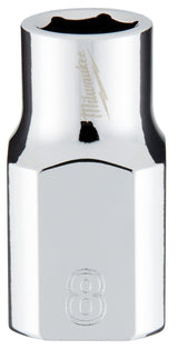 Milwaukee 45-34-9078 Socket, 8 mm Socket, Standard Socket, 3.543 in OAL, 3/8 in Drive, 6-Point, Chrome Vanadium Steel