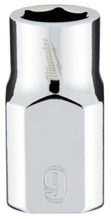 Milwaukee 45-34-9079 Socket, 9 mm Socket, Standard Socket, 3.543 in OAL, 3/8 in Drive, 6-Point, Chrome Vanadium Steel