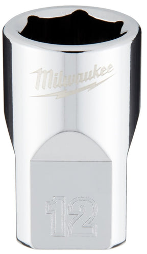 Milwaukee 45-34-9082 Socket, 12 mm Socket, 3/8 in Drive, 6-Point, Chrome Vanadium Steel, Chrome-Plated