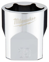 Milwaukee 45-34-9089 Socket, 19 mm Socket, Standard Socket, 3.543 in OAL, 3/8 in Drive, 6-Point, Chrome Vanadium Steel
