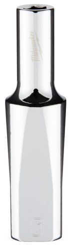 Milwaukee 45-34-9090 Deep Socket, 6 mm Socket, 3/8 in Drive, 6-Point, Chrome Vanadium Steel, Chrome-Plated