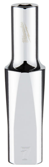 Milwaukee 45-34-9091 Socket, 7 mm Socket, Deep Socket, 3.543 in OAL, 3/8 in Drive, 6-Point, Chrome Vanadium Steel