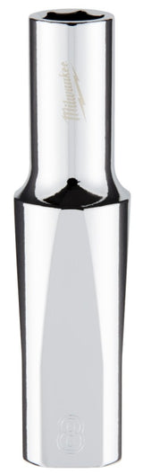 Milwaukee 45-34-9092 Socket, 8 mm Socket, Deep Socket, 3.543 in OAL, 3/8 in Drive, 6-Point, Chrome Vanadium Steel