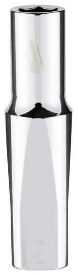 Milwaukee 45-34-9093 Socket, 9 mm Socket, Deep Socket, 3.543 in OAL, 3/8 in Drive, 6-Point, Chrome Vanadium Steel