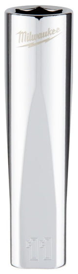 Milwaukee 45-34-9094 Socket, 11 mm Socket, Deep Socket, 3.543 in OAL, 3/8 in Drive, 6-Point, Chrome Vanadium Steel