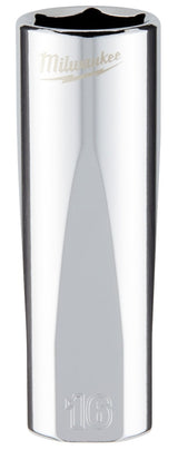 Milwaukee 45-34-9095 Socket, 16 mm Socket, Deep Socket, 3.543 in OAL, 3/8 in Drive, 6-Point, Chrome Vanadium Steel