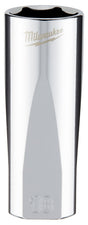 Milwaukee 45-34-0118 Deep Socket, 18 mm Socket, 3/8 in Drive, 6-Point, Chrome Vanadium Steel, Chrome-Plated