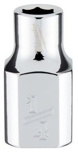 Milwaukee 45-34-9060 Socket, 1/4 in Socket, Standard Socket, 3.543 in OAL, 3/8 in Drive, 6-Point, Chrome Vanadium Steel