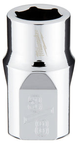 Milwaukee 45-34-9062 Socket, 3/8 in Socket, Standard Socket, 3.543 in OAL, 3/8 in Drive, 6-Point, Chrome Vanadium Steel