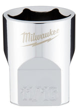 Milwaukee 45-34-9067 Socket, 11/16 in Socket, Standard Socket, 3.543 in OAL, 3/8 in Drive, 6-Point, Chrome