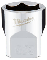 Milwaukee 45-34-9068 Socket, 3/4 in Socket, Standard Socket, 3.543 in OAL, 3/8 in Drive, 6-Point, Chrome Vanadium Steel