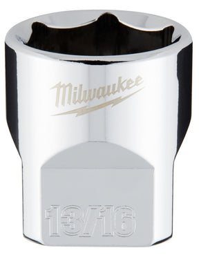 Milwaukee 45-34-9069 Socket, 13/16 in Socket, 3/8 in Drive, 6-Point, Chrome Vanadium Steel, Chrome-Plated
