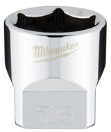 Milwaukee 45-34-9070 Socket, 7/8 in Socket, Standard Socket, 3.543 in OAL, 3/8 in Drive, 6-Point, Chrome Vanadium Steel
