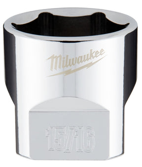 Milwaukee 45-34-9071 Socket, 15/16 in Socket, 3/8 in Drive, 6-Point, Chrome Vanadium Steel, Chrome-Plated
