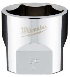 Milwaukee 45-34-9072 Socket, 1 in Socket, 3/8 in Drive, 6-Point, Chrome Vanadium Steel, Chrome