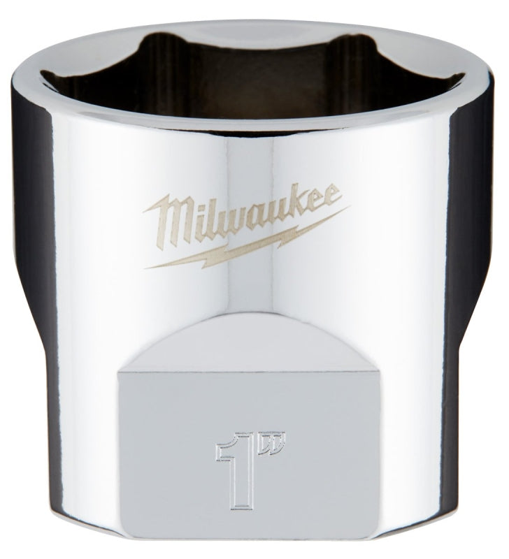Milwaukee 45-34-9072 Socket, 1 in Socket, 3/8 in Drive, 6-Point, Chrome Vanadium Steel, Chrome-Plated
