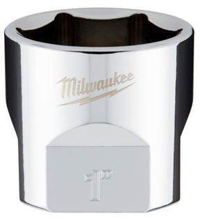 Milwaukee 45-34-9072 Socket, 1 in Socket, 3/8 in Drive, 6-Point, Chrome Vanadium Steel, Chrome-Plated