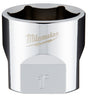 Milwaukee 45-34-9072 Socket, 1 in Socket, 3/8 in Drive, 6-Point, Chrome Vanadium Steel, Chrome-Plated
