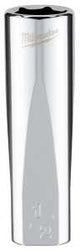 Milwaukee 45-35-5000 Socket, 1/2 in Socket, Deep Socket, 3.543 in OAL, 3/8 in Drive, 6-Point, Chrome Vanadium Steel