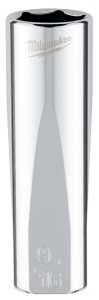 Milwaukee 45-34-5625 Socket, 9/16 in Socket, Deep Socket, 3.543 in OAL, 3/8 in Drive, 6-Point, Chrome Vanadium Steel