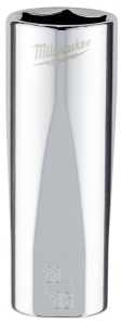 Milwaukee 45-34-6875 Socket, 11/16 in Socket, Deep Socket, 3.543 in OAL, 3/8 in Drive, 6-Point, Chrome Vanadium Steel