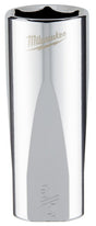 Milwaukee 45-34-7500 Deep Socket, 3/4 in Socket, 3/8 in Drive, 6-Point, Chrome Vanadium Steel, Chrome-Plated