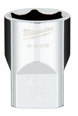 Milwaukee 45-34-9105 Socket, 13/16 in Socket, Standard Socket, 1.1 in OAL, 1/2 in Drive, 6-Point, Chrome Vanadium Steel